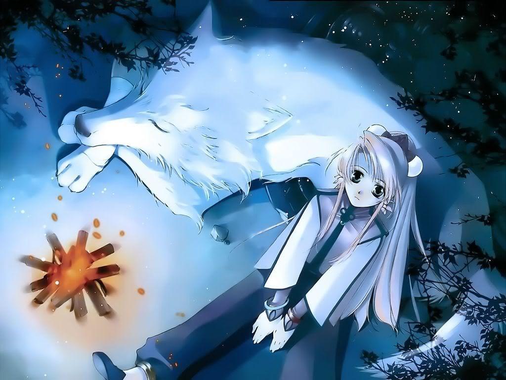 Elegant Anime Wolf Girl Wallpaper