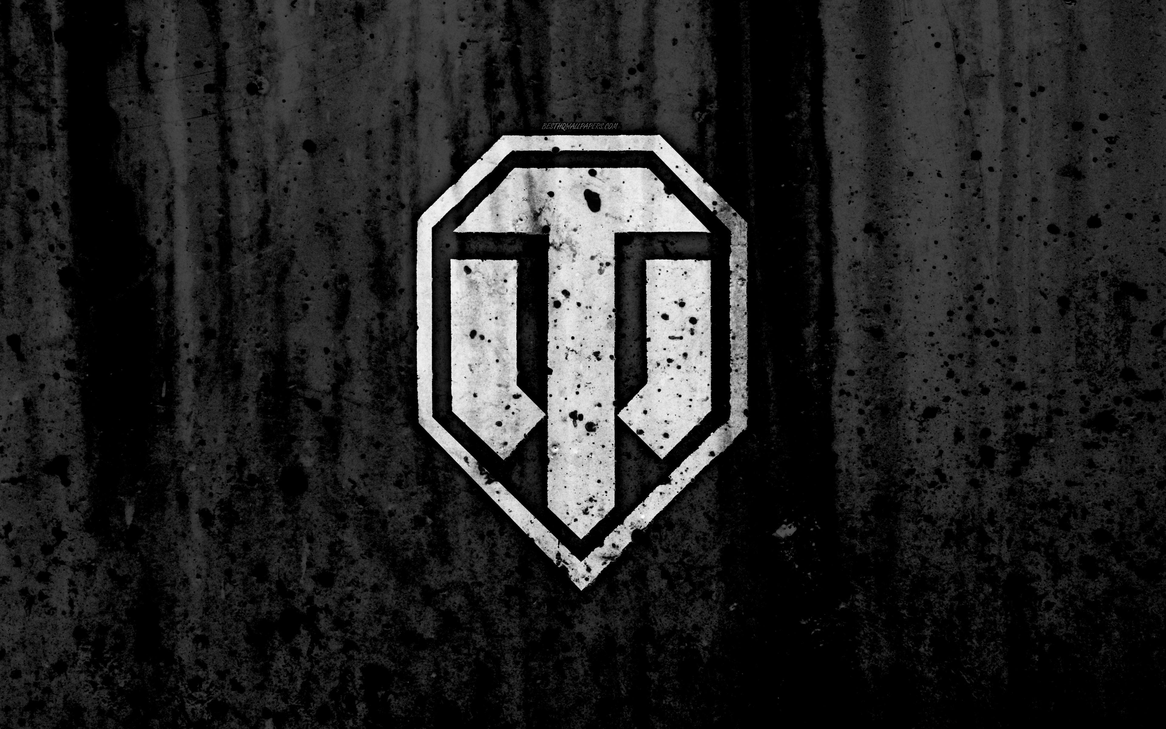 Download wallpaper WoT, 4k, logo, black background, World of Tanks