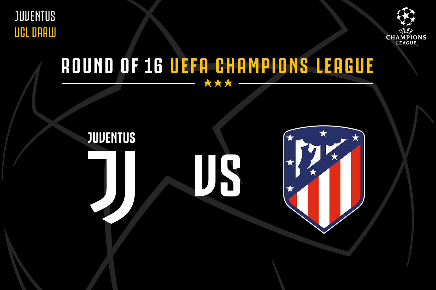 Juventus draw Atlético Madrid in Champions League Last 16