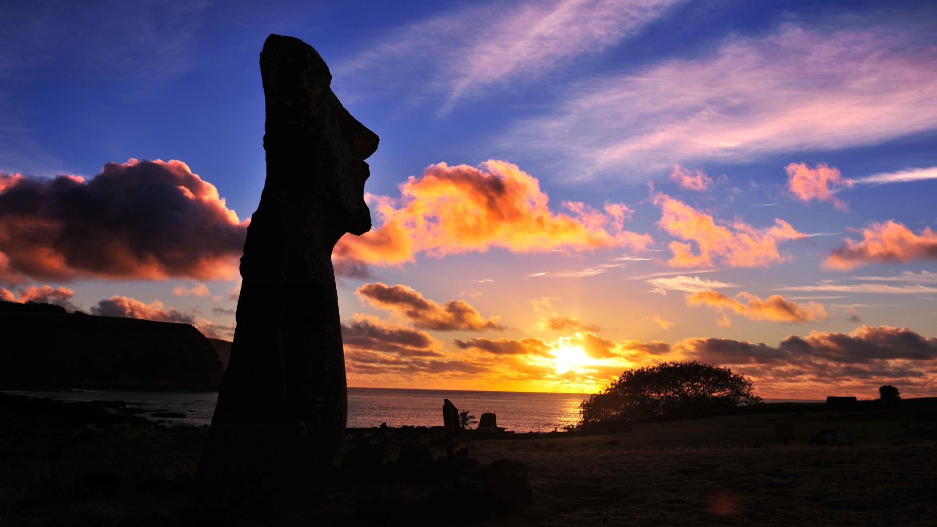 Easter Island Silhouette Wallpaper Hd Wallpaper PIC WSW1076416