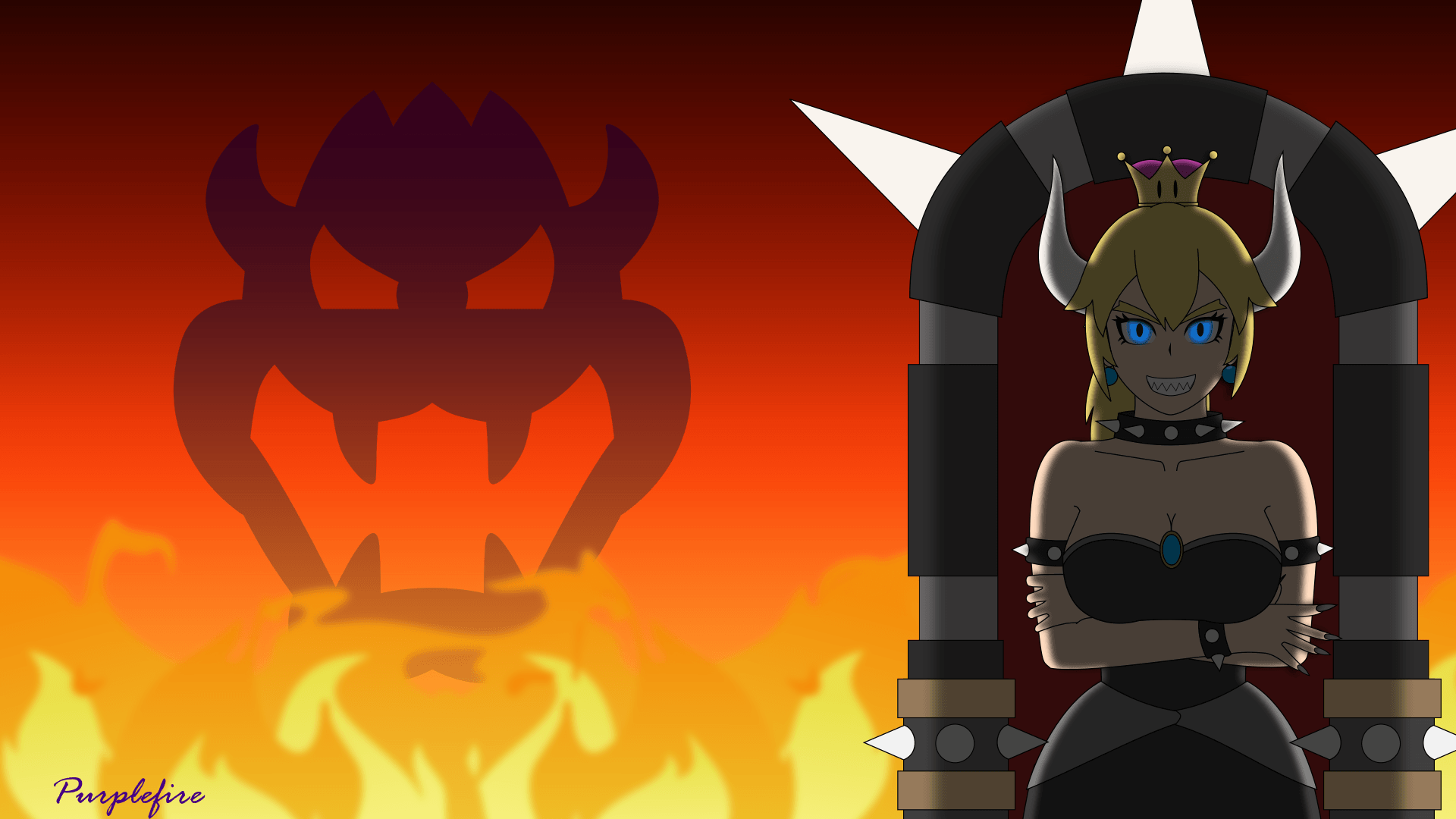 Bowsette simple wallpaper