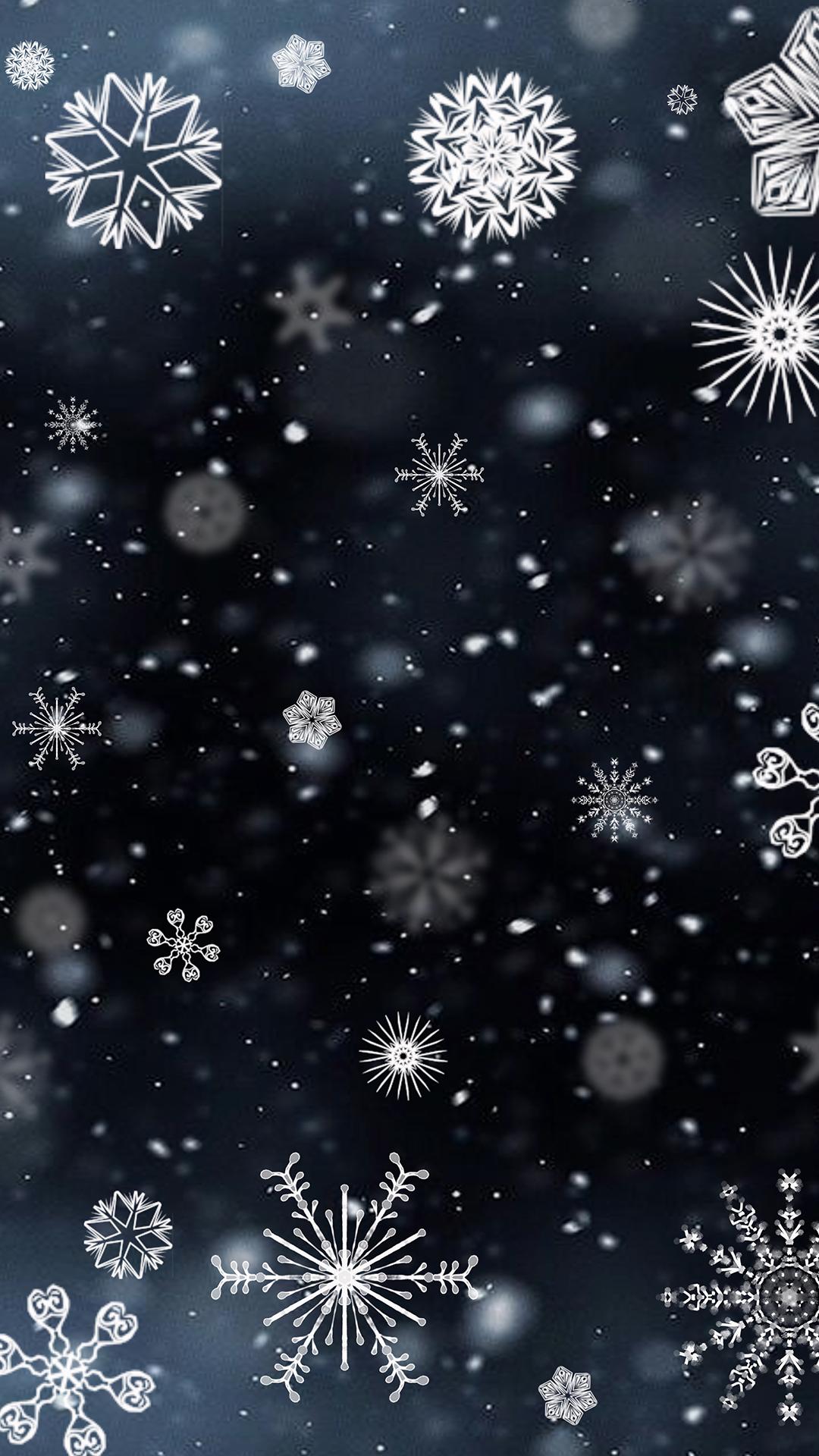 Free HD Snowflakes Phone Wallpaper.9283