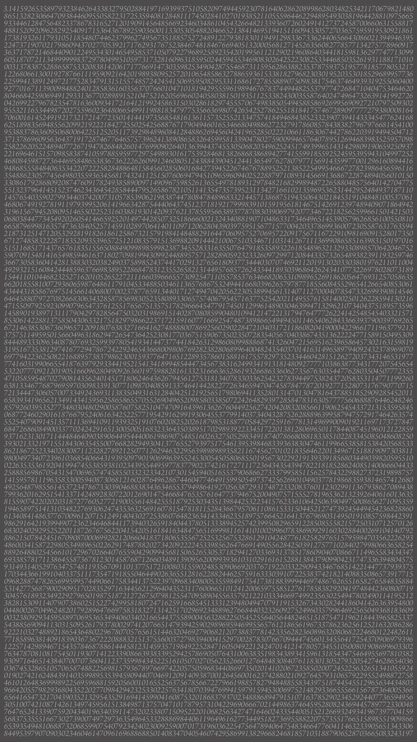 Simplistic phone wallpaper I made. Pi to 10807 digits. 1440x2560