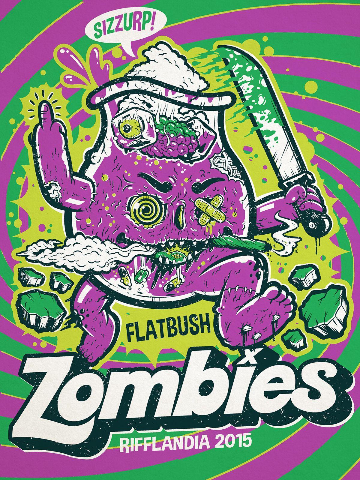 I made this poster for the Flatbush Zombies event at Rifflandia, a