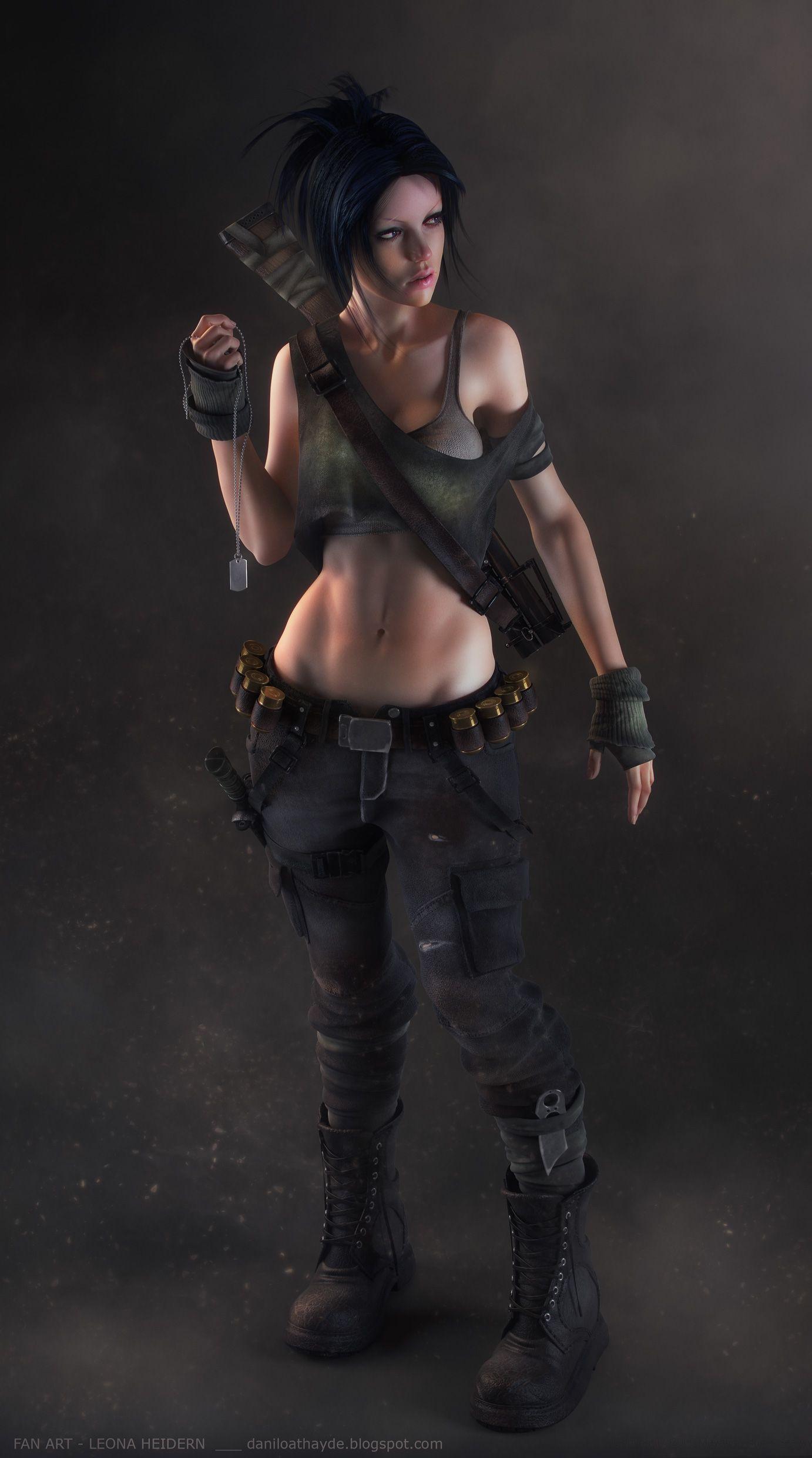 F Leona Heidern (KOF character) with some pics of process _by Danilo