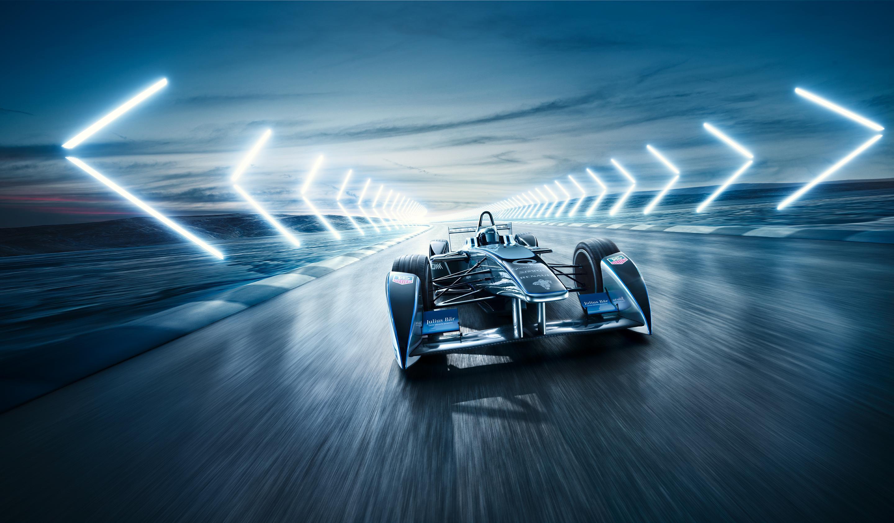 Wallpaper Formula E racing car, Julius Baer, FIA Formula E