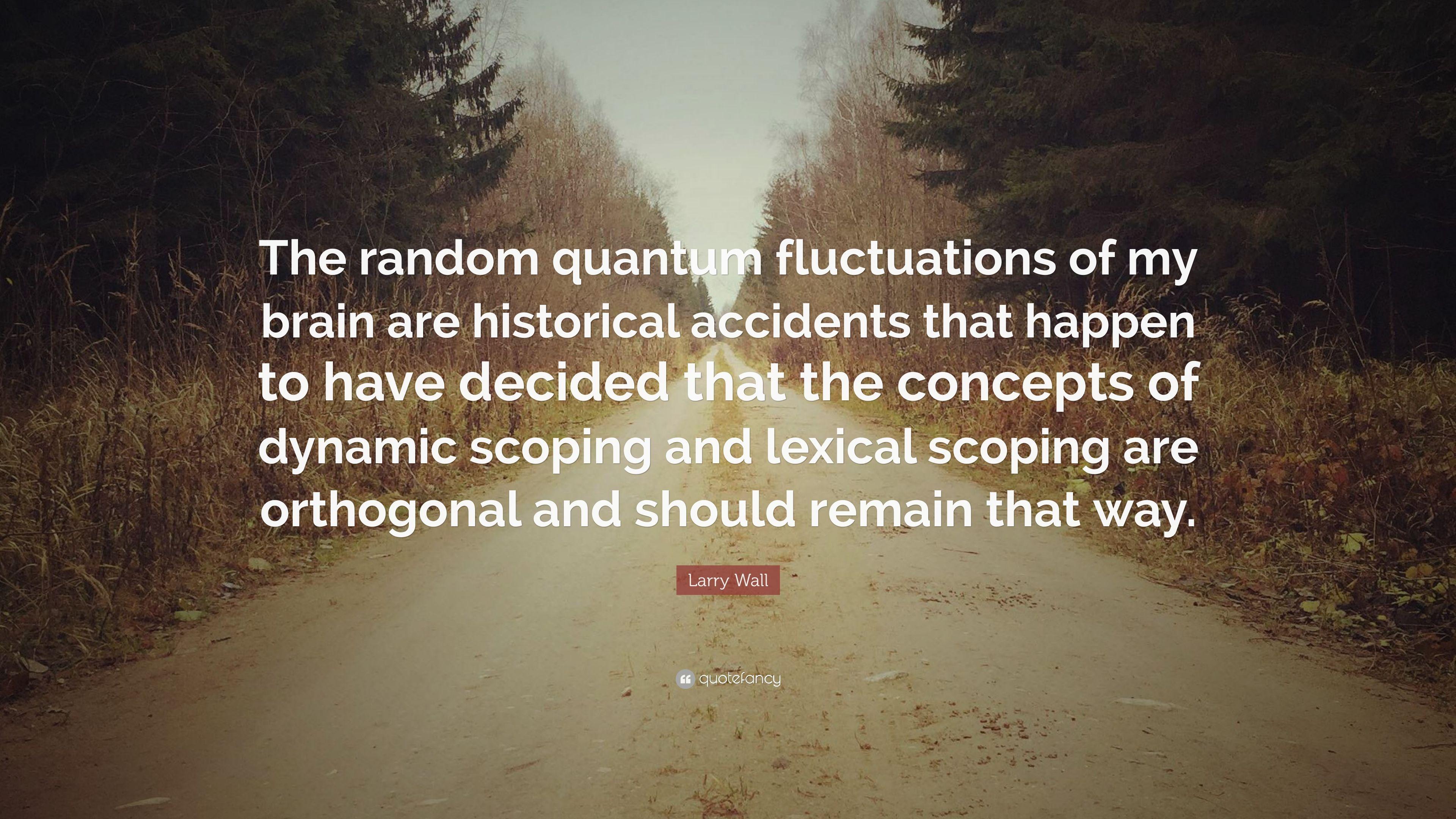 Larry Wall Quote: “The random quantum fluctuations of my brain are