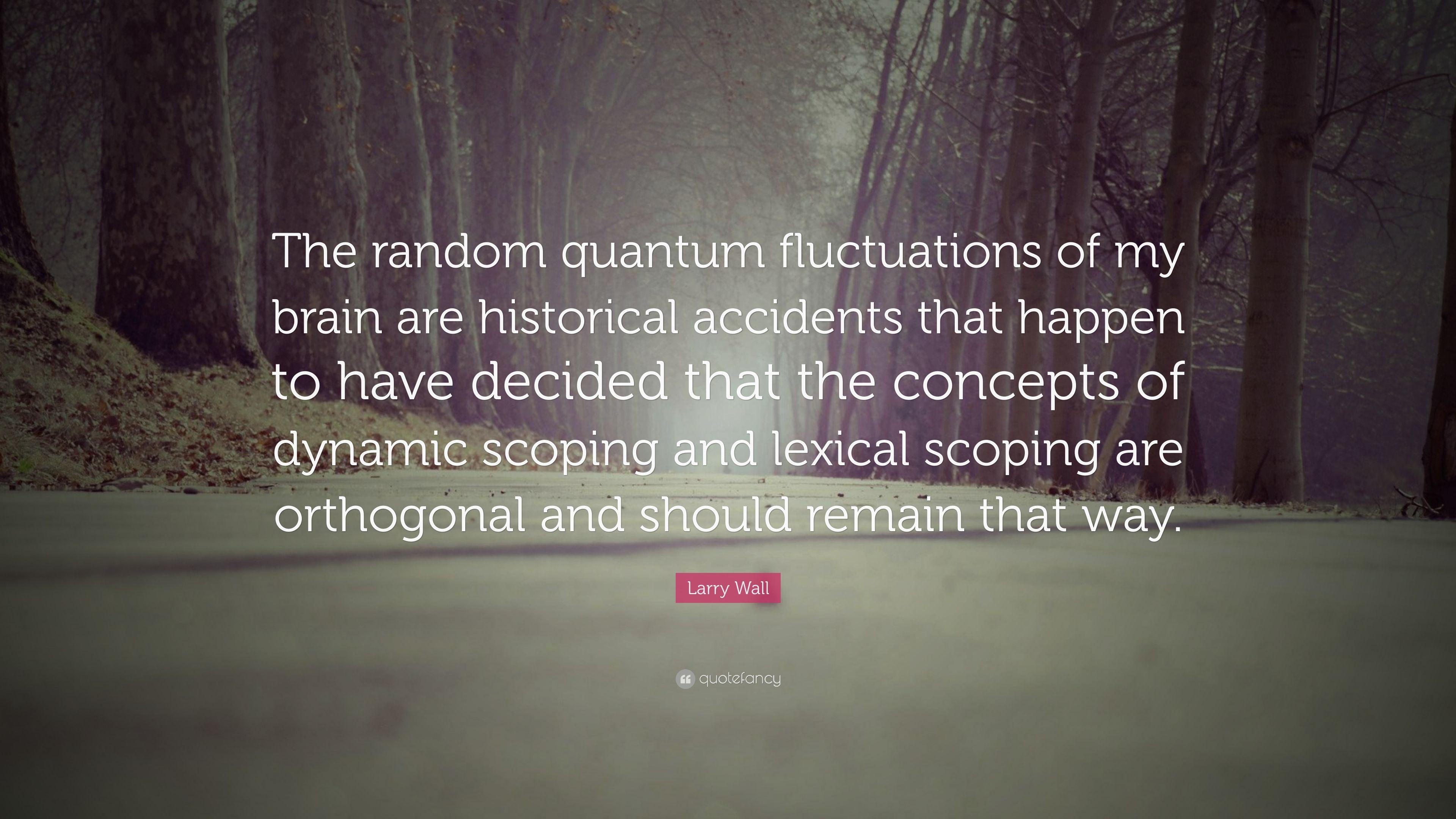 Larry Wall Quote: “The random quantum fluctuations of my brain are
