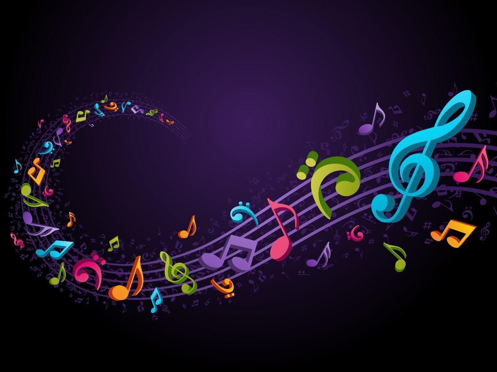 colorful music notes wallpaper
