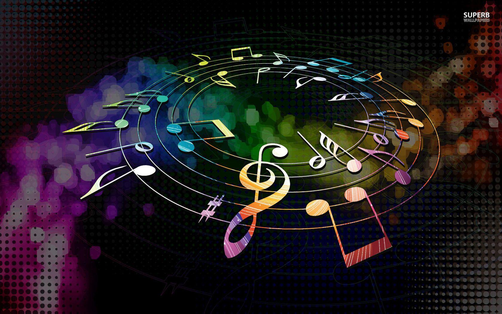 Colorful Music Notes HD Wallpaper
