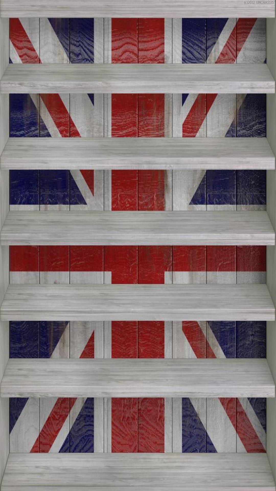 Union Jack shelf wallpaper