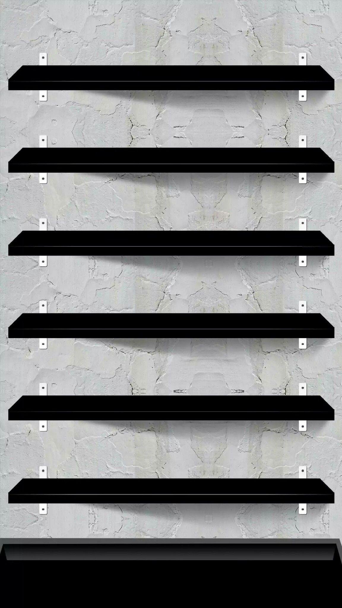 Black Shelf Wallpaper *Shelf And Icon Wallpaper