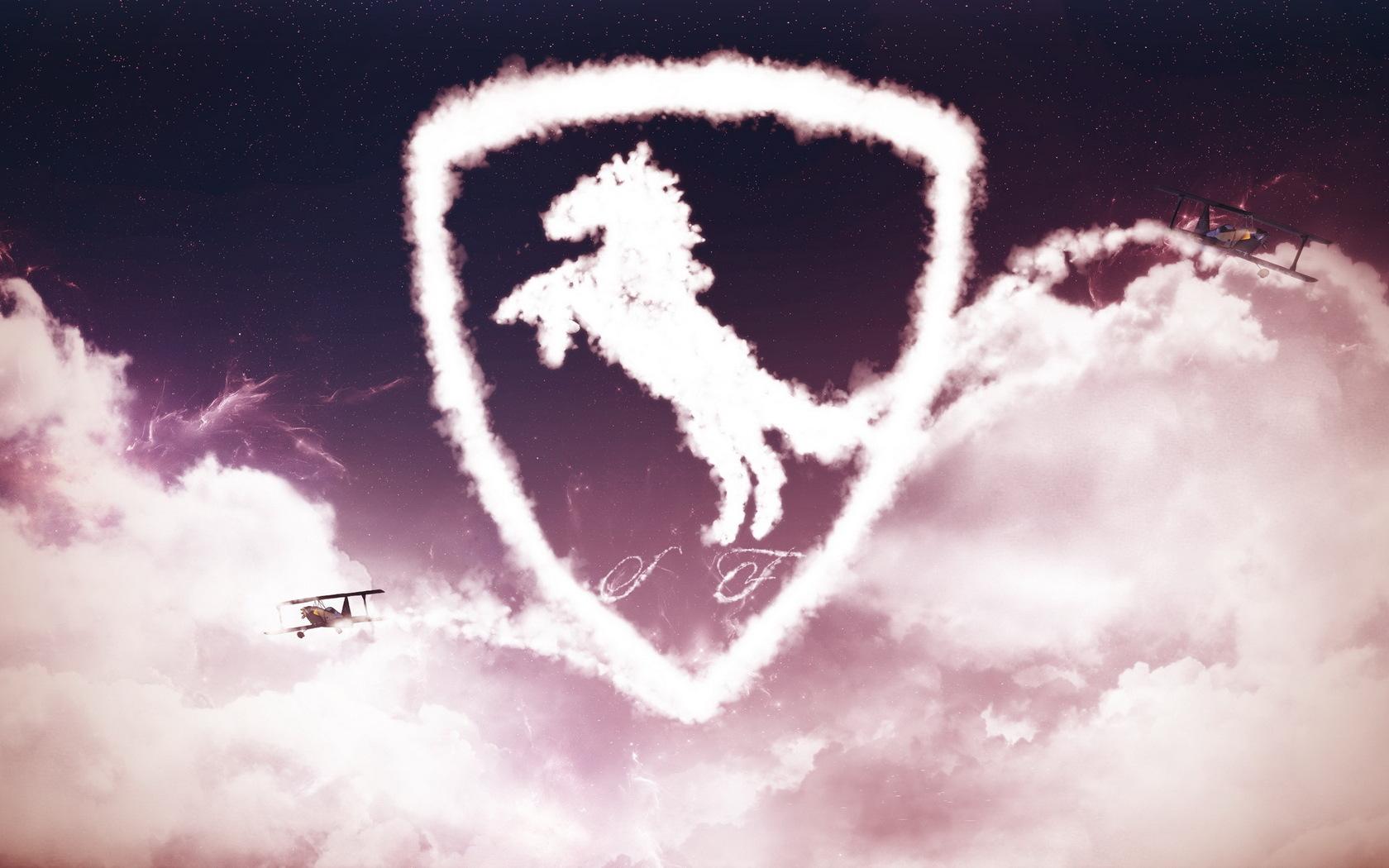 Clouds Ferrari Logo Wallpaper
