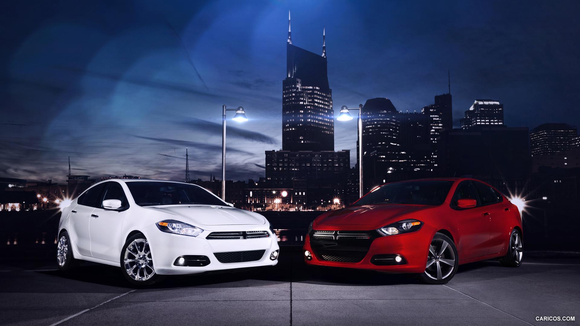 Dodge Dart White and Red. HD Wallpaper