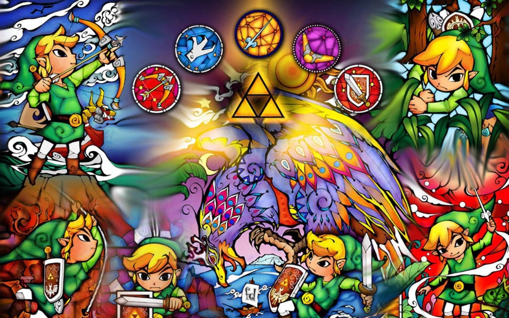 Link triforce The Legend of Zelda Young Link wallpaperx1050