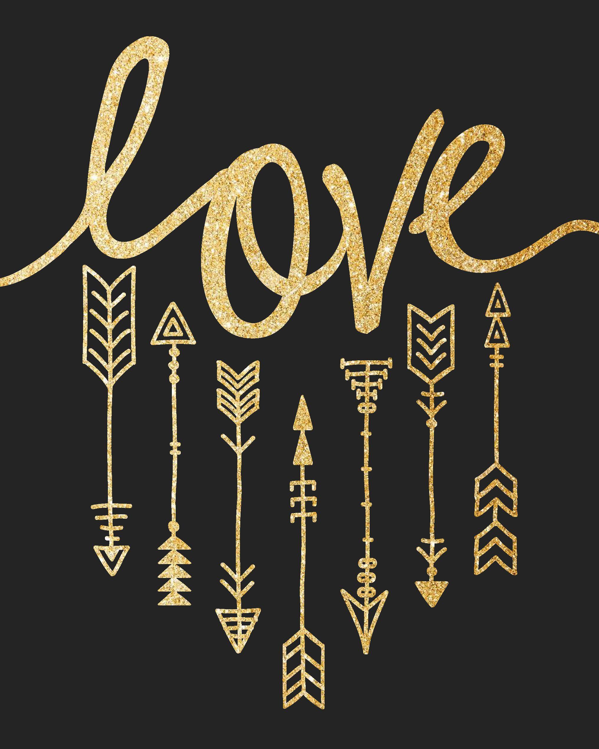 Gold Valentines. Crafts. Valentine's day printables