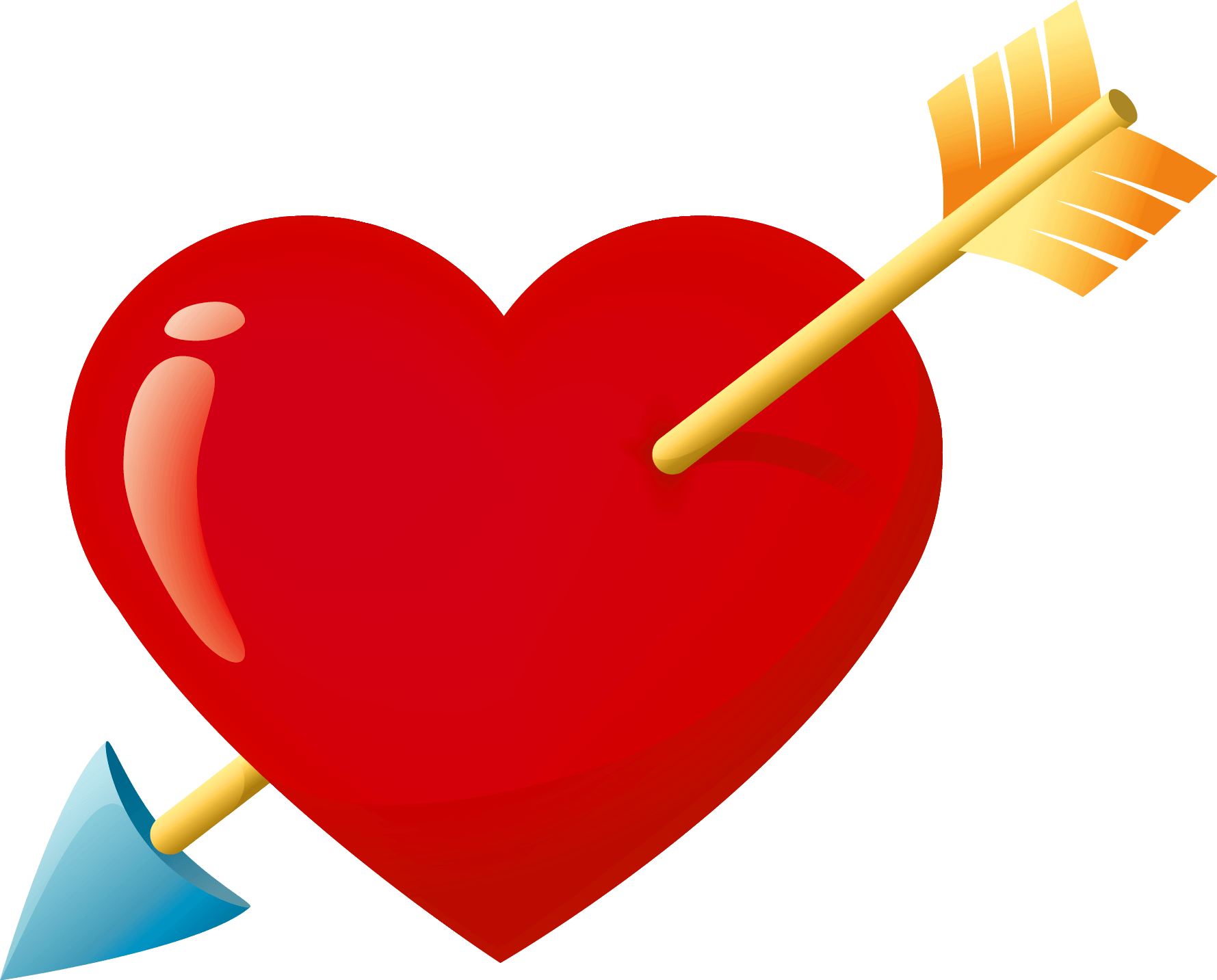 Valentine Red Heart with Arrow PNG Clipart