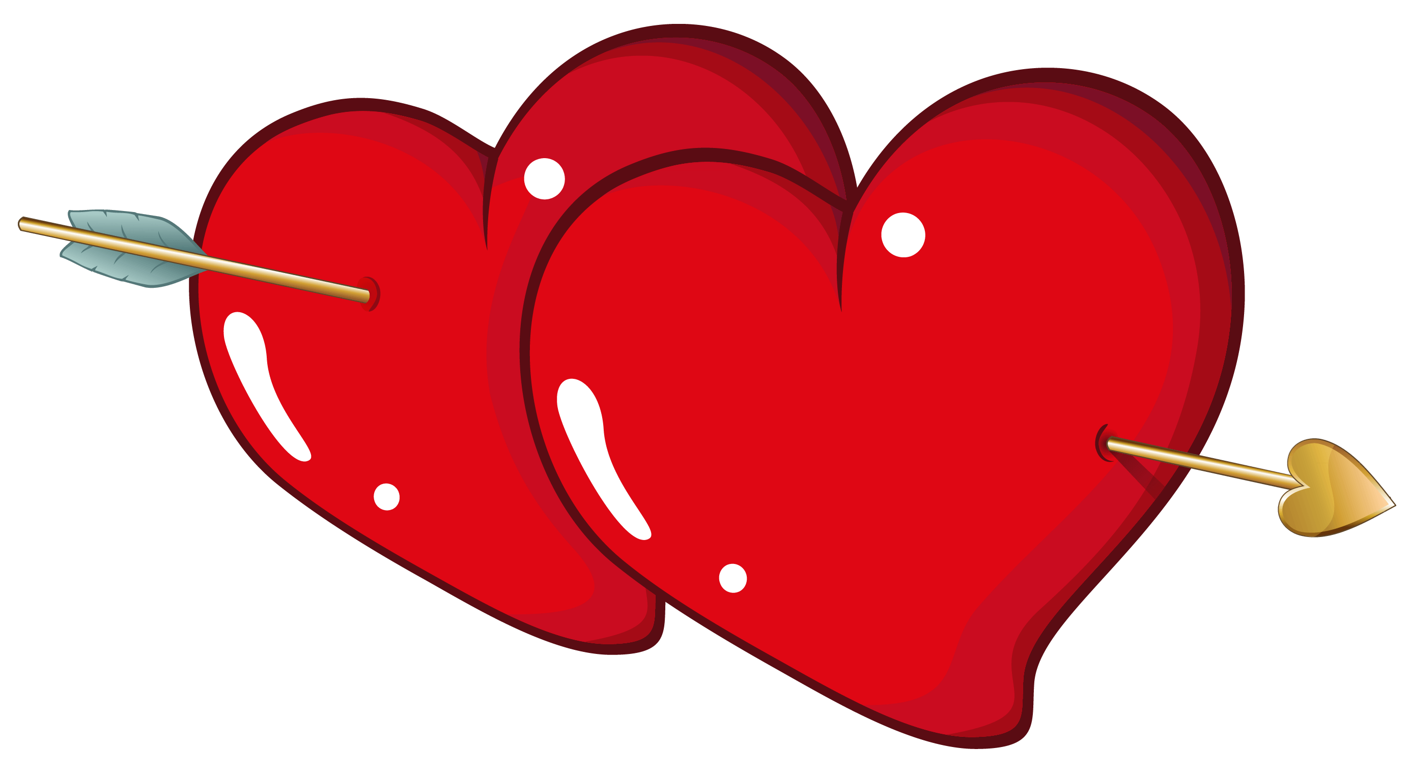 Valentine Hearts with Arrow PNG Clipart Picture