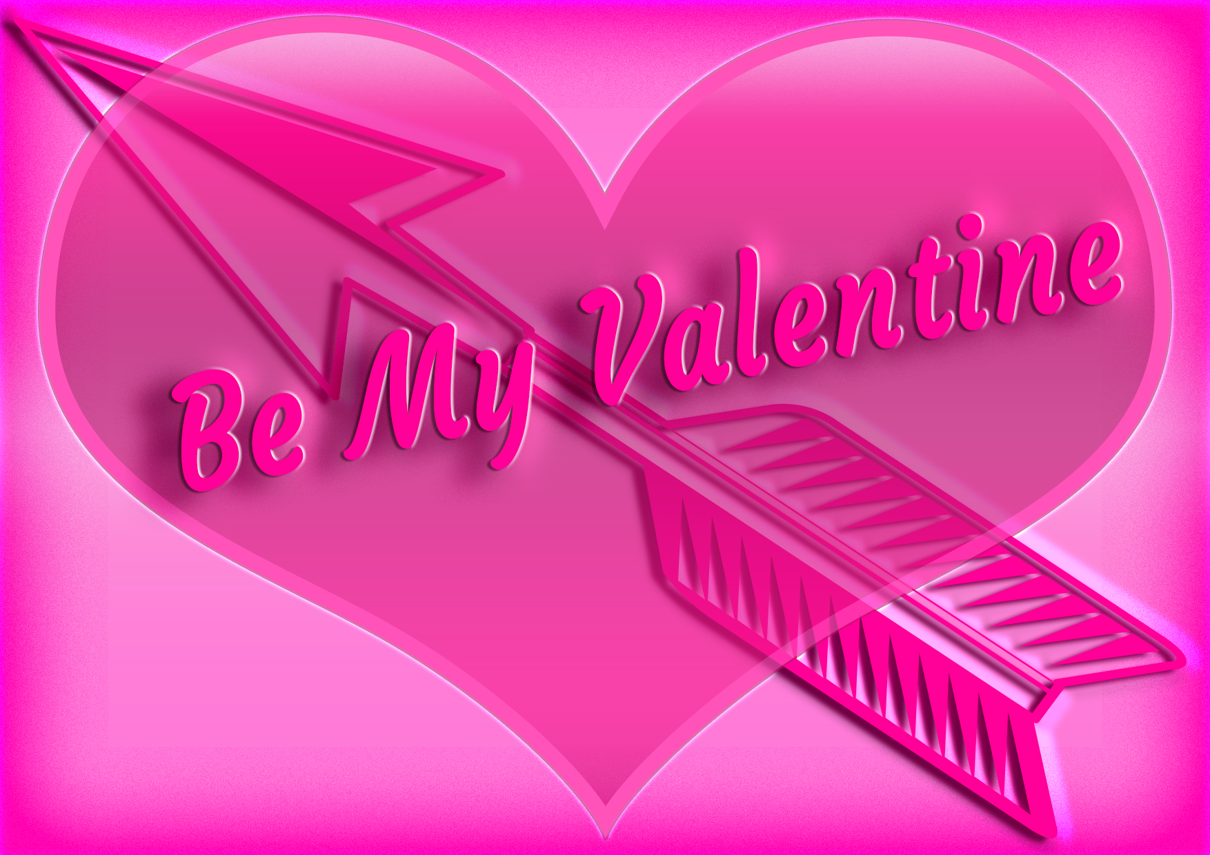 Be My Valentine Arrow Love Heart