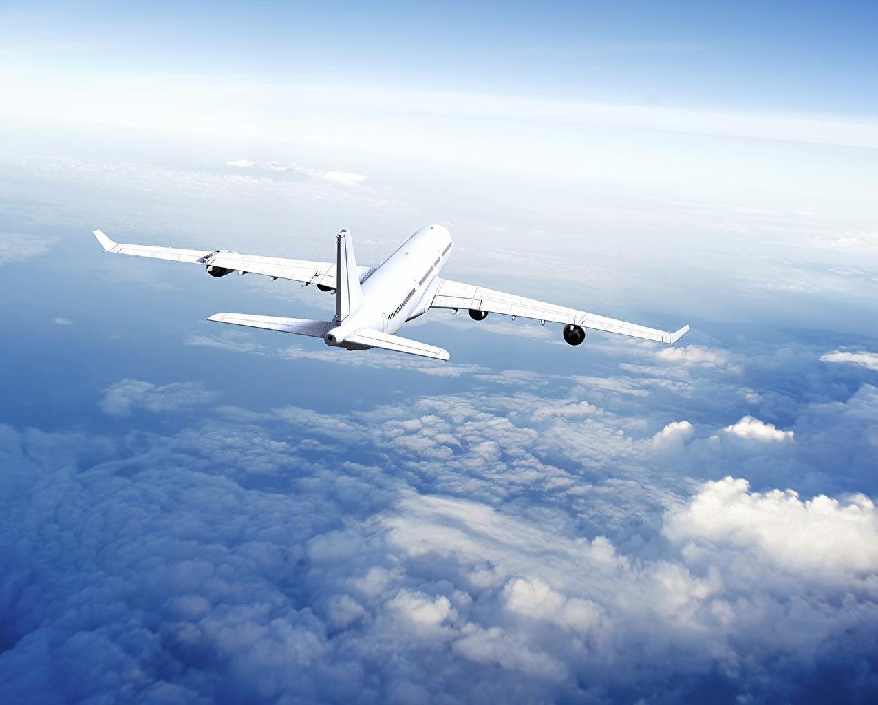Wallpaper Airplane Passenger Airplanes Sky Flight Clouds Aviation