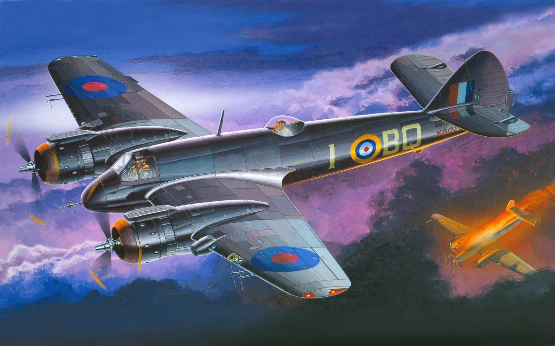 Airplane Painting Art Beaufighter Mk. Vi Flight Aviation Wallpaper