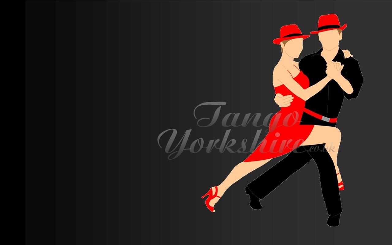 Silhouette Of Couple Dancing Tango Wallpaper