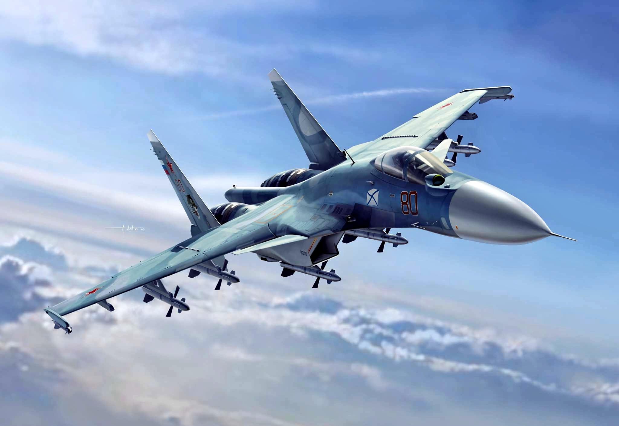 Wallpaper Aircraft, Jet Fighter, Sukhoi Su- Warplane Desktop