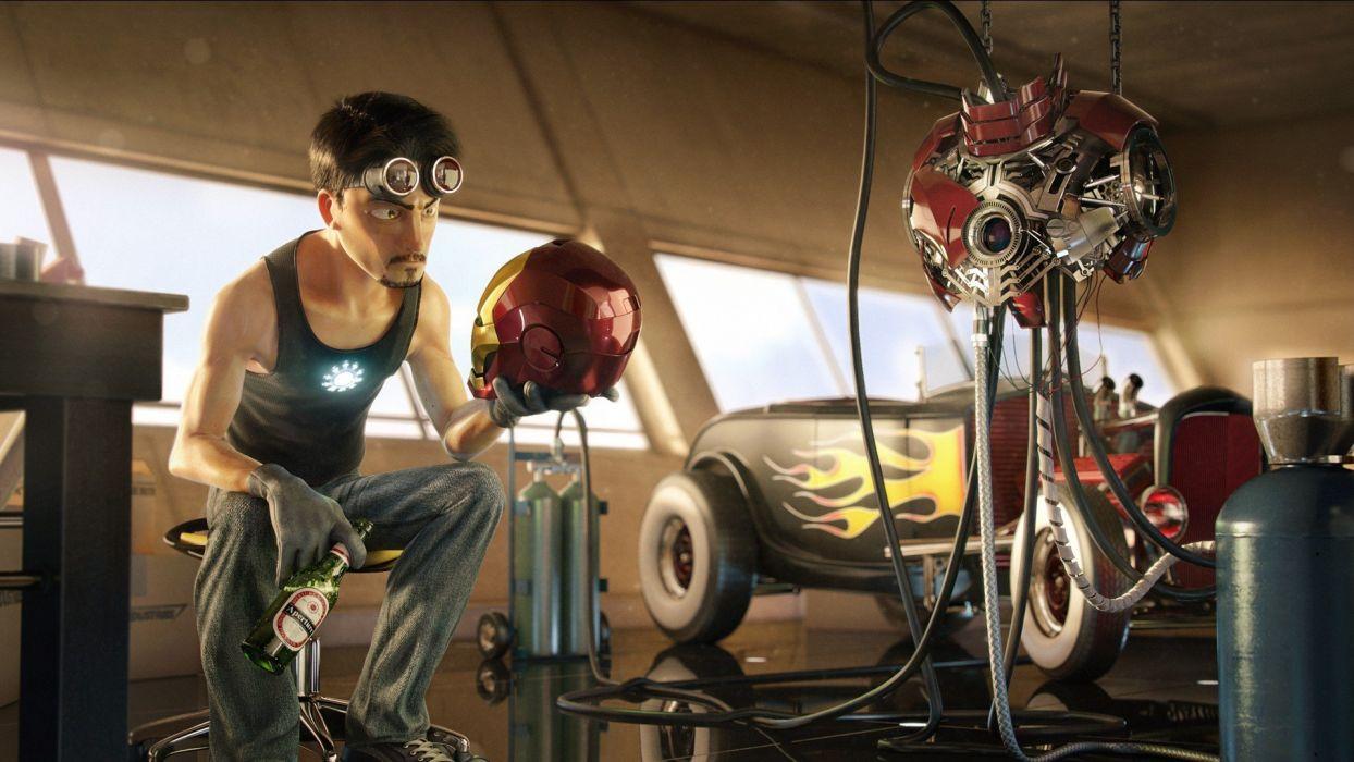 Beers Pixar Iron Man armor Tony Stark hotrod Aperture Laboratories