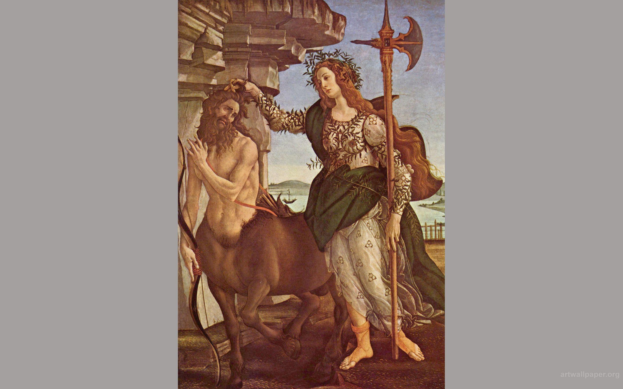 sandro botticelli. Minerva and the Centaur, Sandro Botticelli