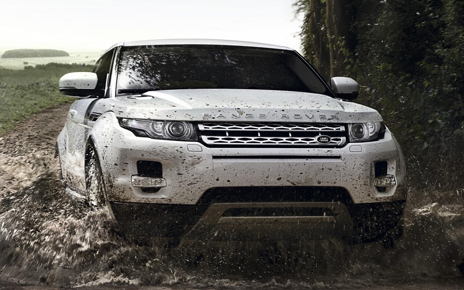 white, cars, Land Rover, Range Rover, Range Rover Evoque, splashes