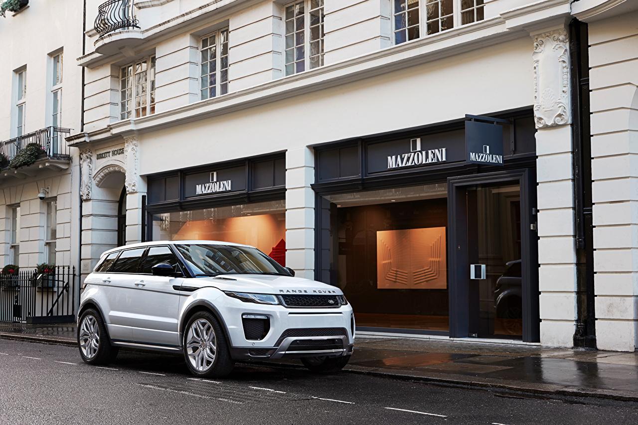 Wallpaper 2016 Range Rover Evoque White Street auto Cities Houses