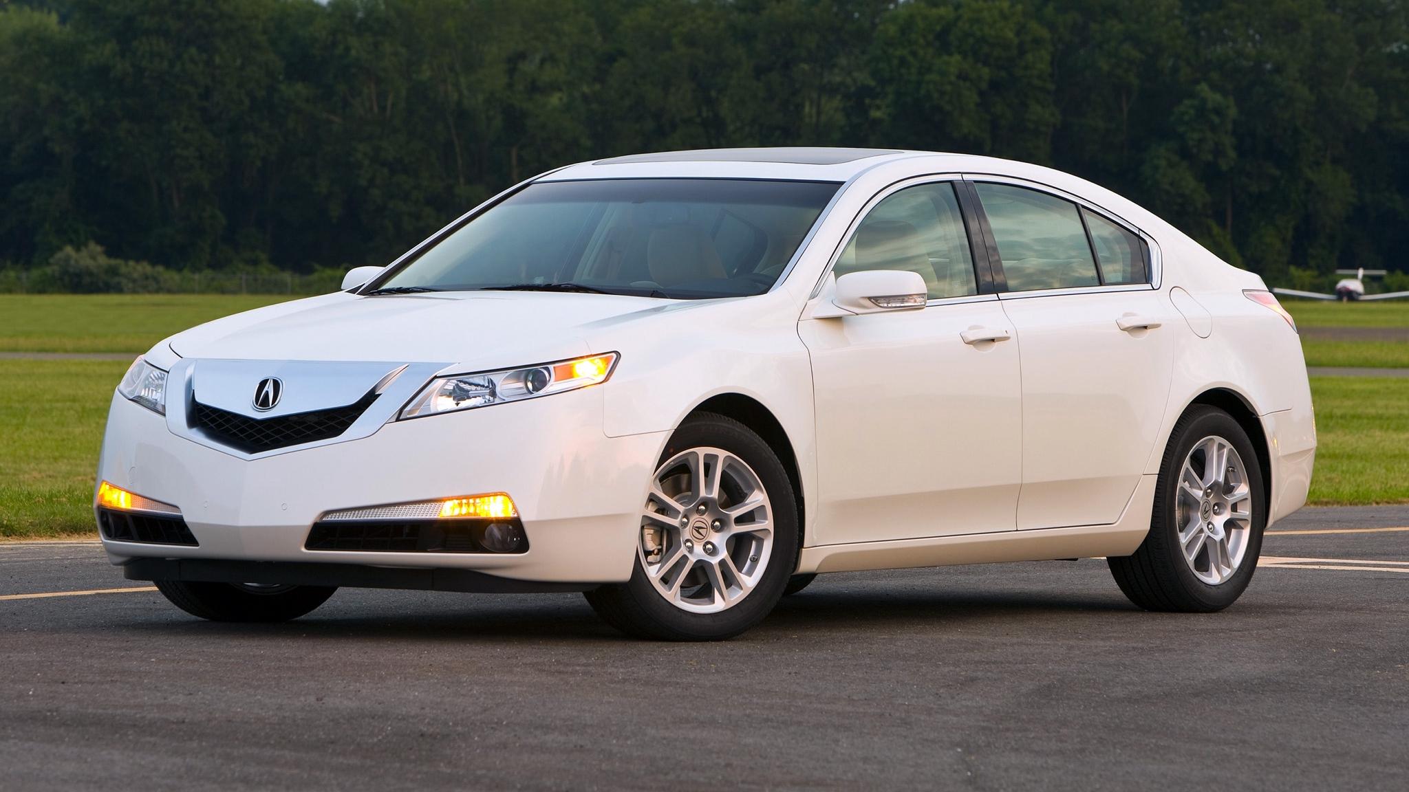 Download wallpaper 2048x1152 acura, tl, white, side view