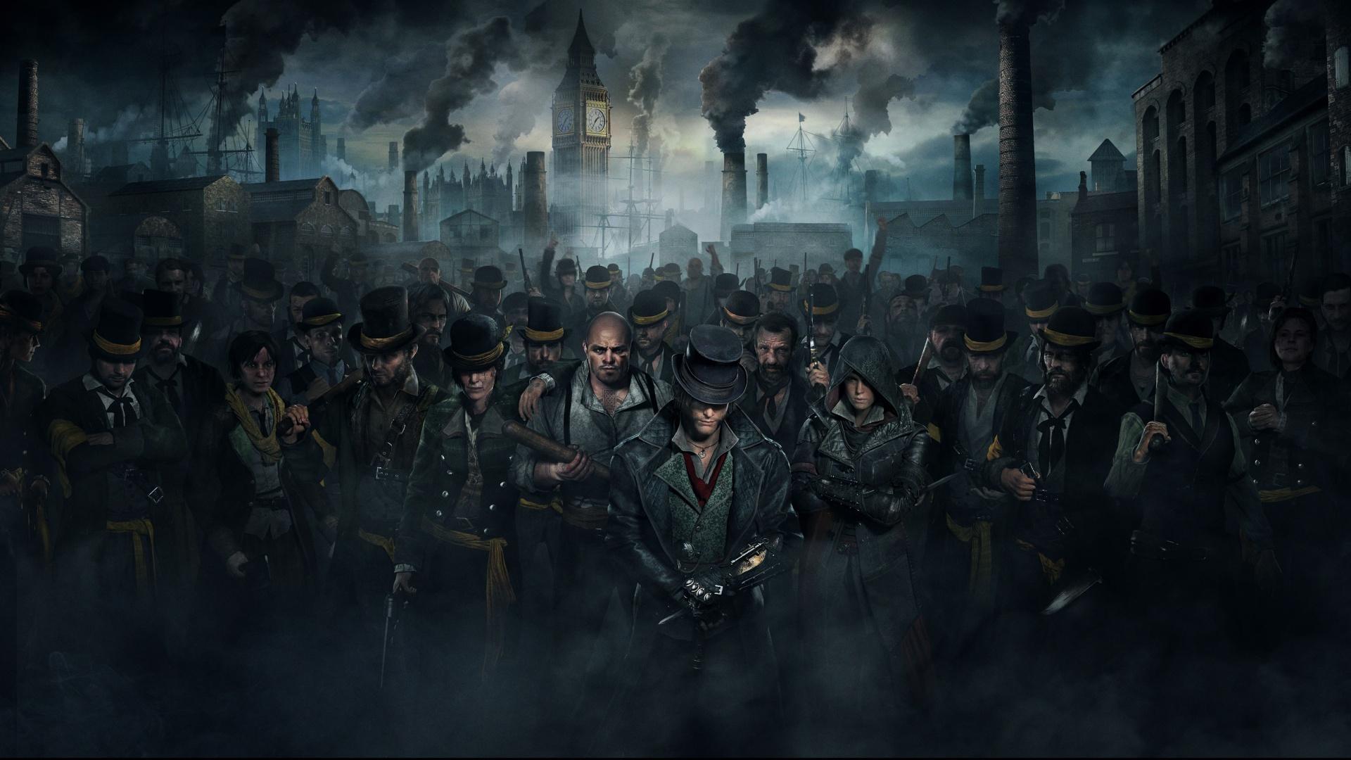 Full HD Wallpaper assassins creed syndicate crowd london industrial