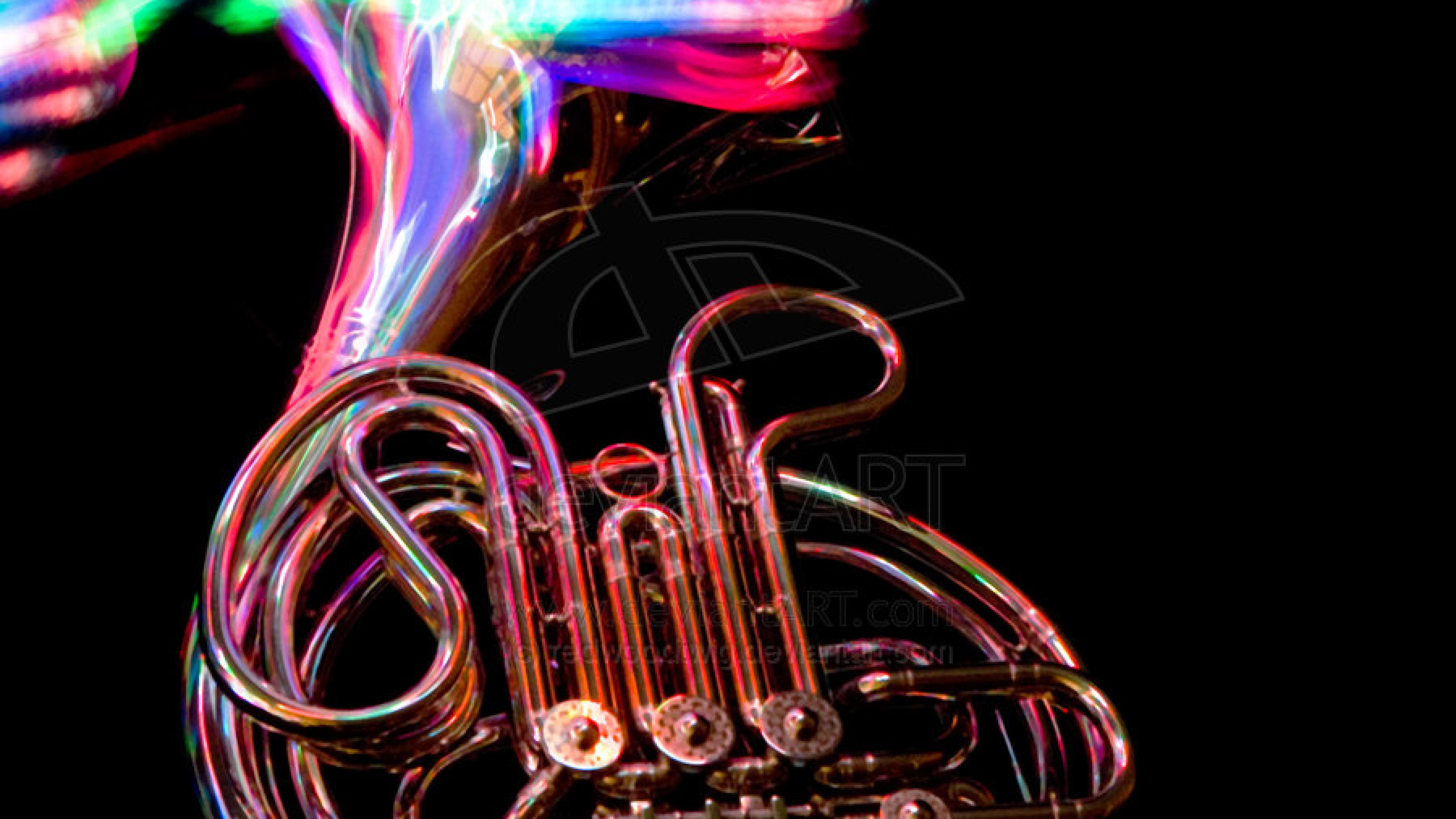 Free HD French Horn Blow Red Wallpaper Download