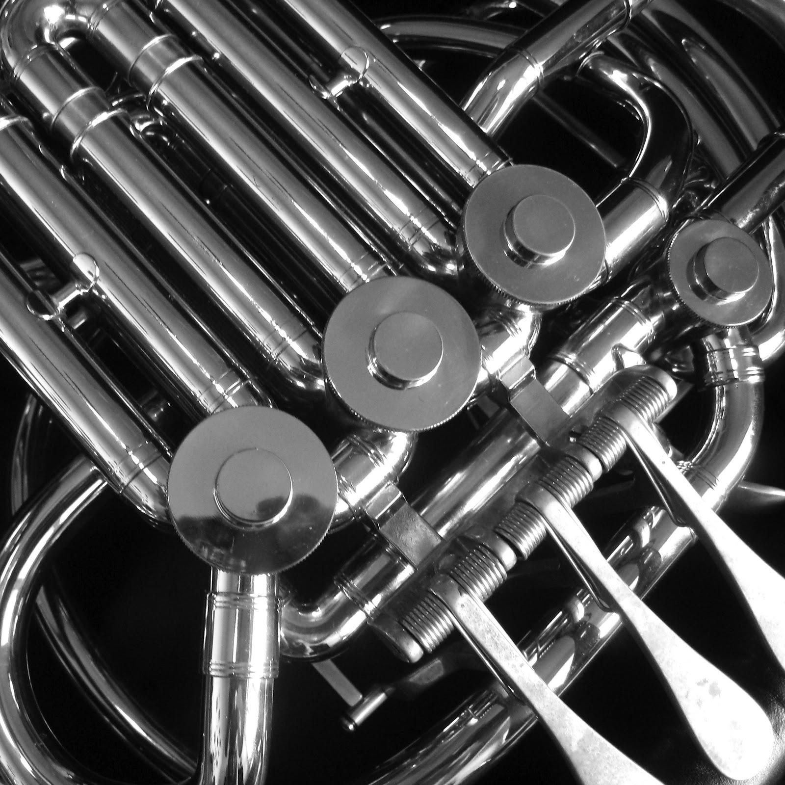 Spirals & Spatulas: Clarinet Photo, French Horn Photo, and Piano