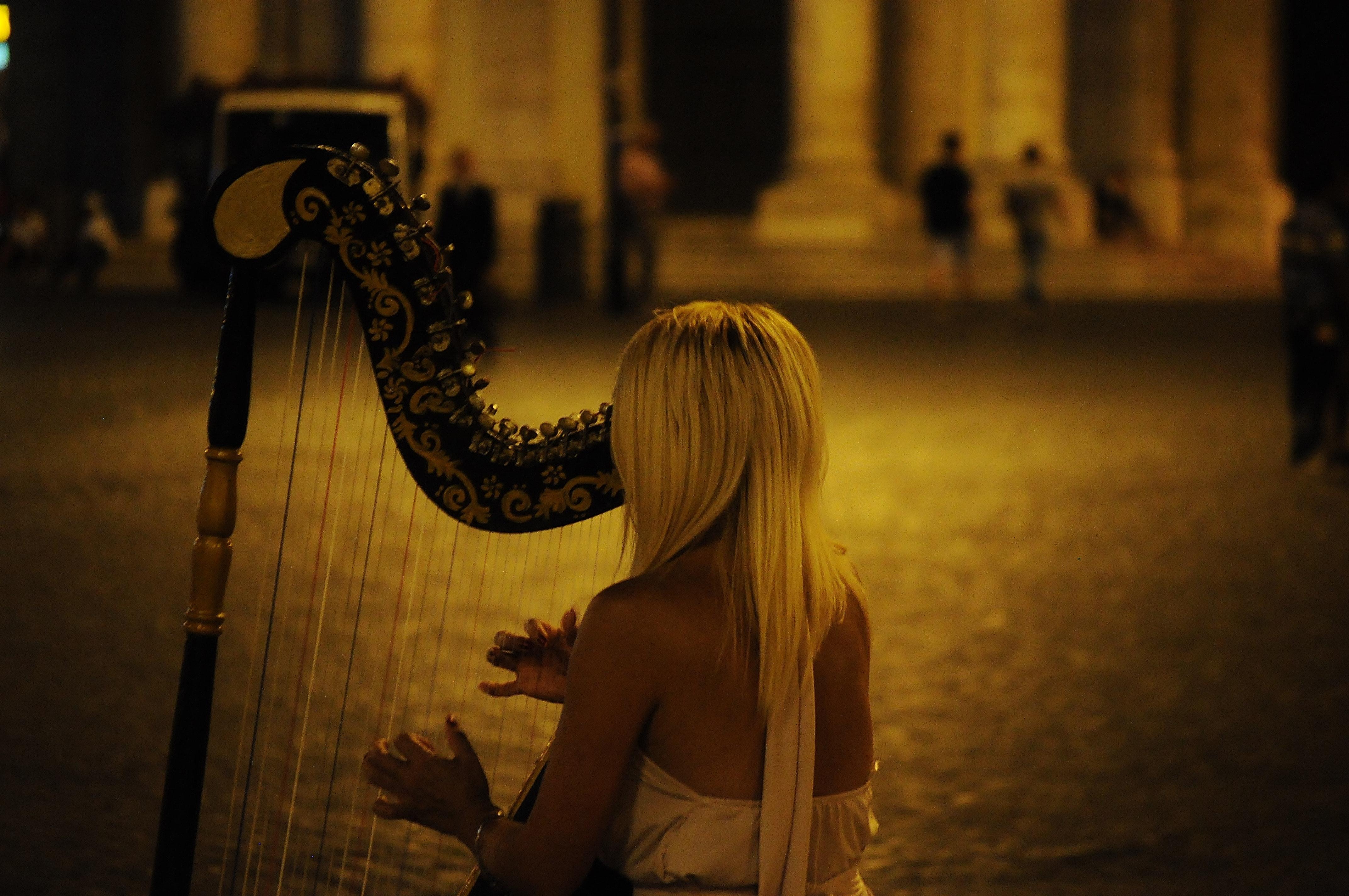 Woman Playing Harp · Free