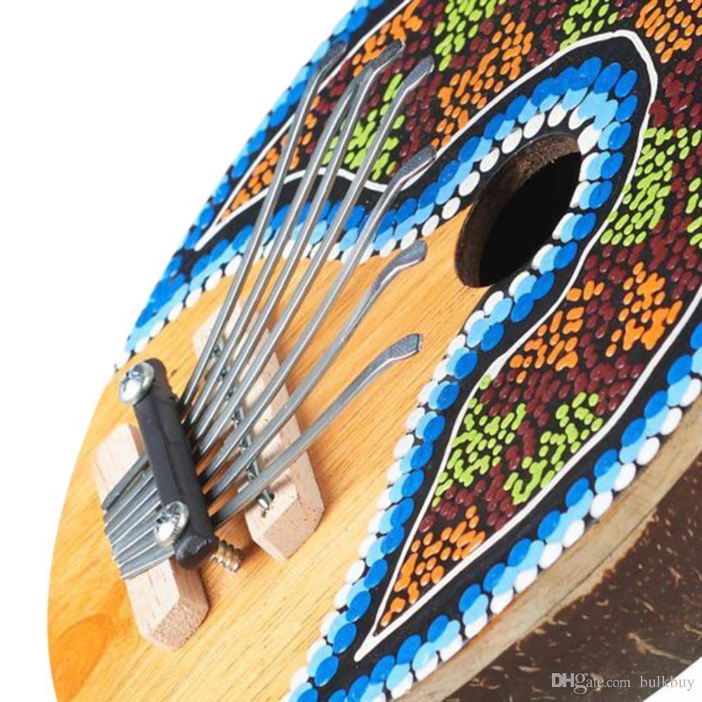 Kalimba Thumb Piano 7 Keys Tunable Coconut Shell Painted