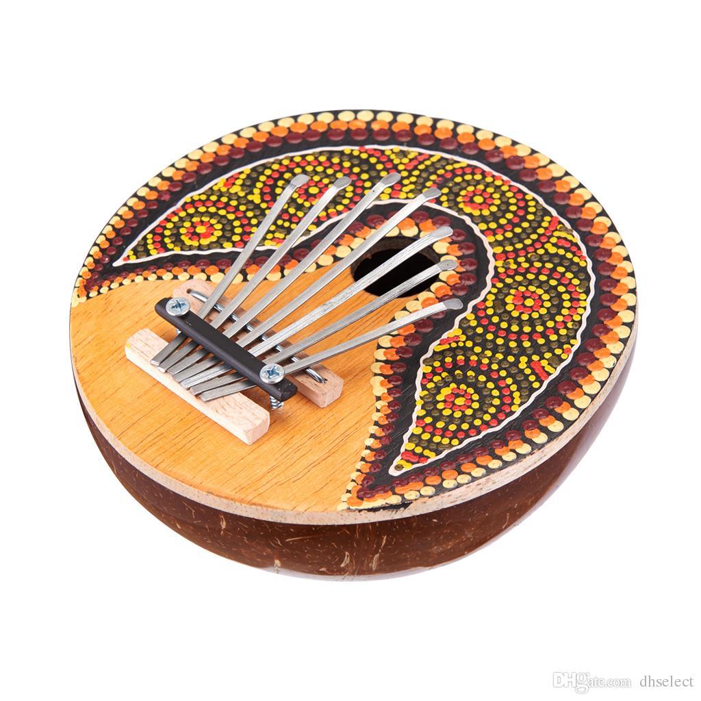 Kalimba Thumb Piano Keys Tuneable Coconut Shell Painted