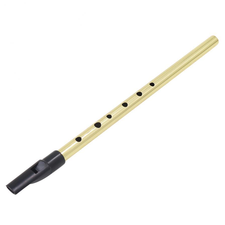 Golden Color Irish Whistle Flute D Key 6 Hole Clarinet Flute Tin