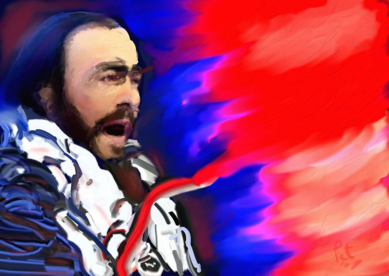 Picture Luciano Pavarotti Magnificence Music Painting Art
