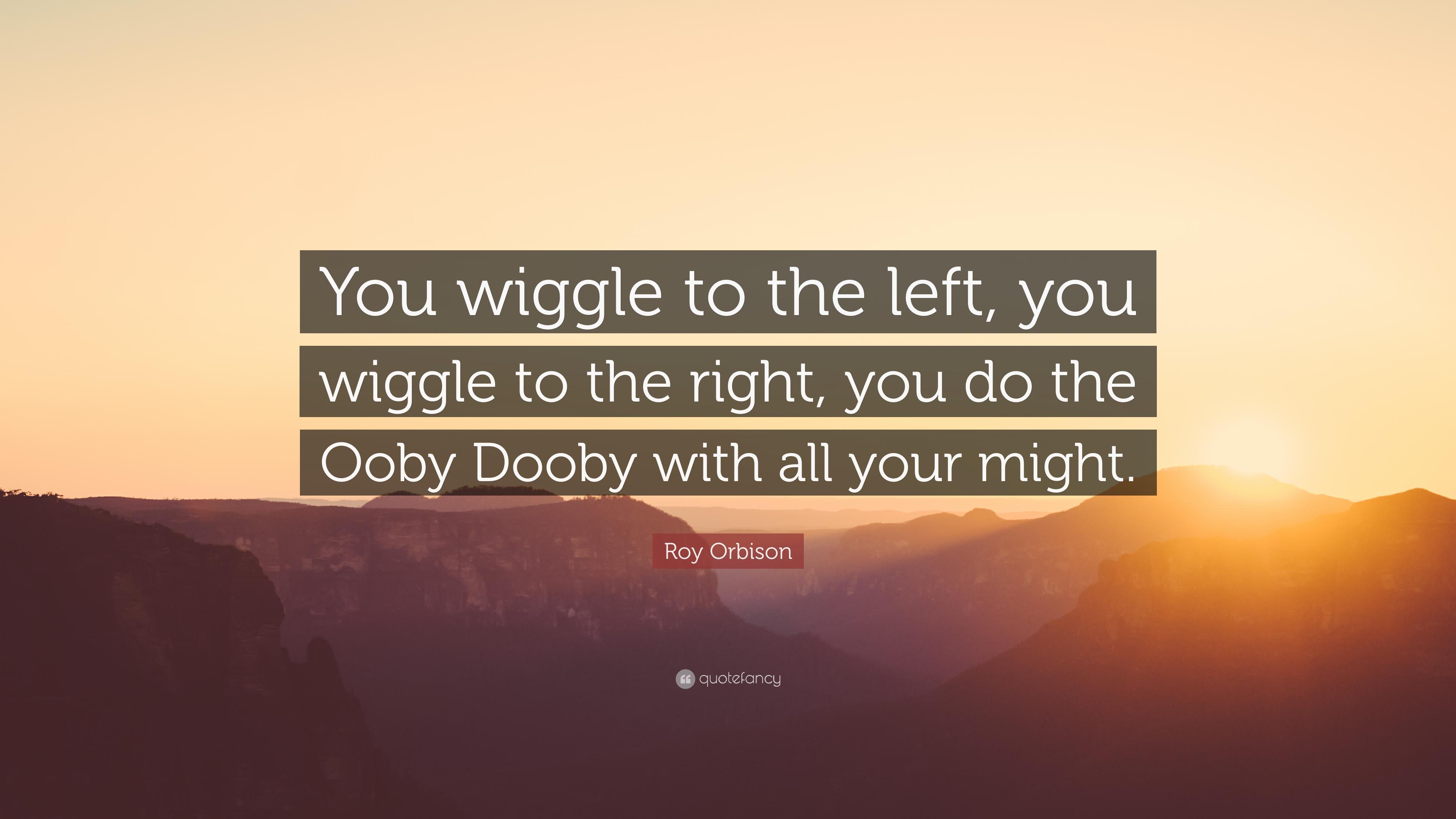 Roy Orbison Quote: “You wiggle to the left, you wiggle to the right