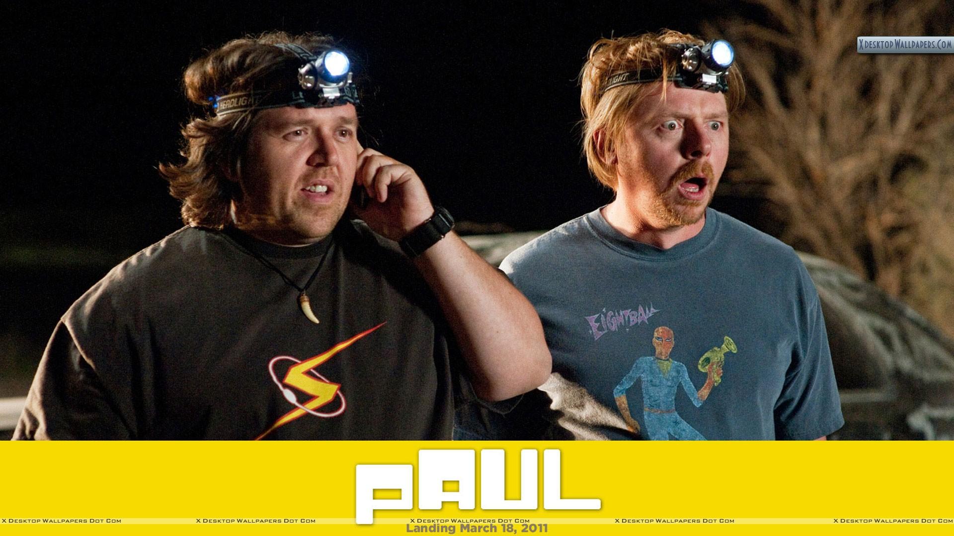 Nick Frost and Simon Pegg in Paul Wallpaper