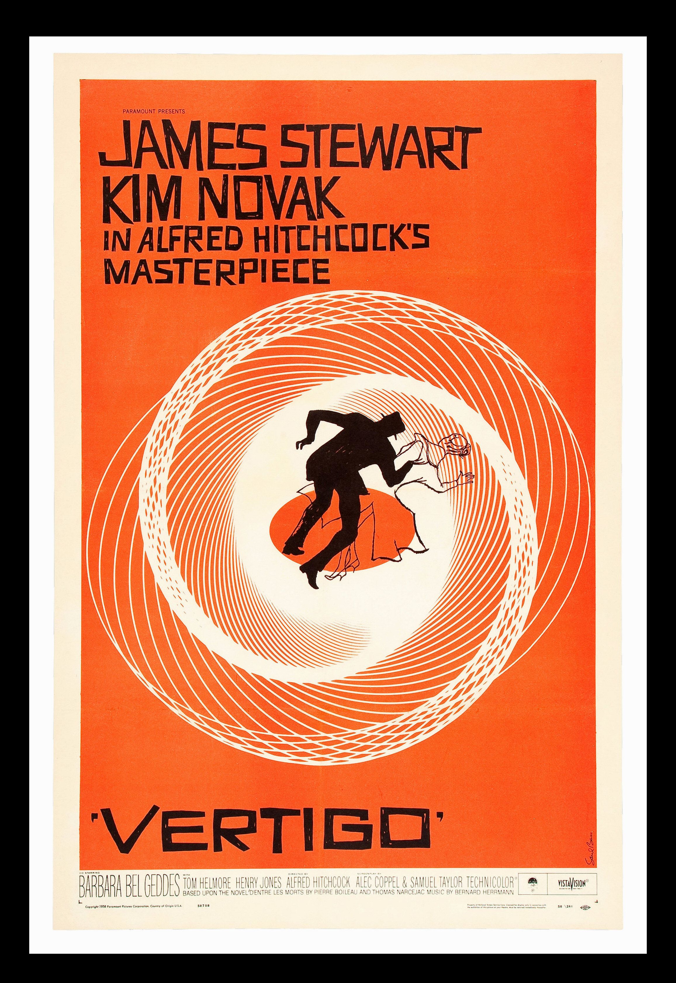 Vertigo Film Poster by Alfred Hitchcock. Vintage Posters. Vertigo