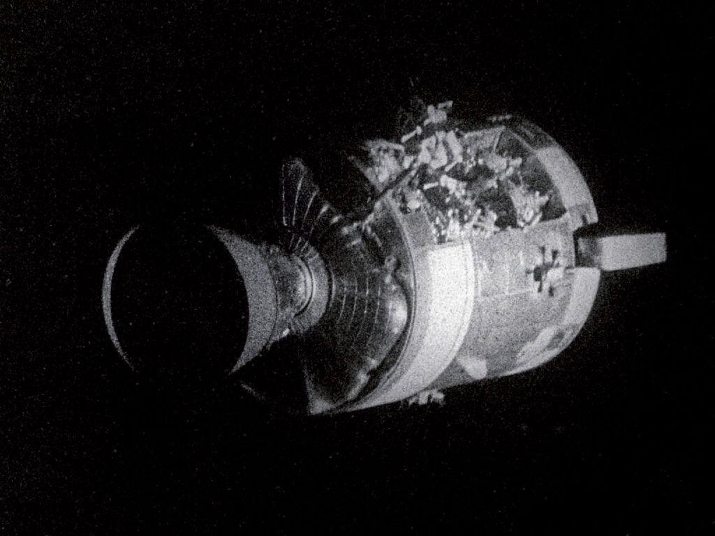 Apollo 13 CSM. This is an actual photo taken, but