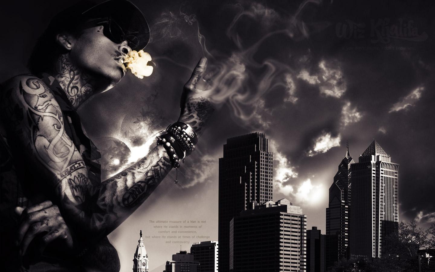 Wiz Khalifa Smoking Wallpaper
