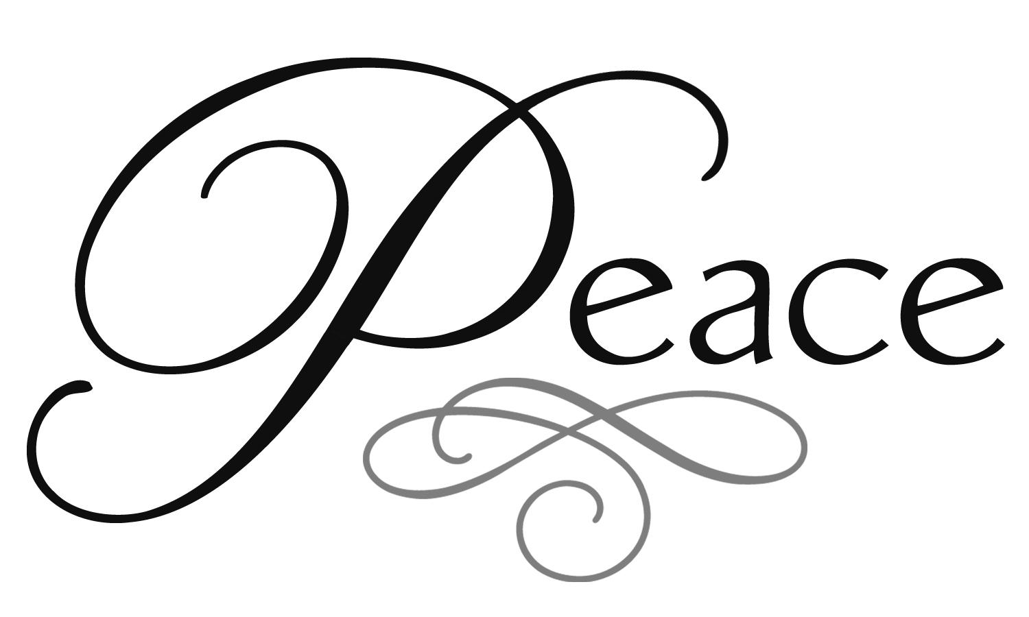 The Word Peace In Cursive
