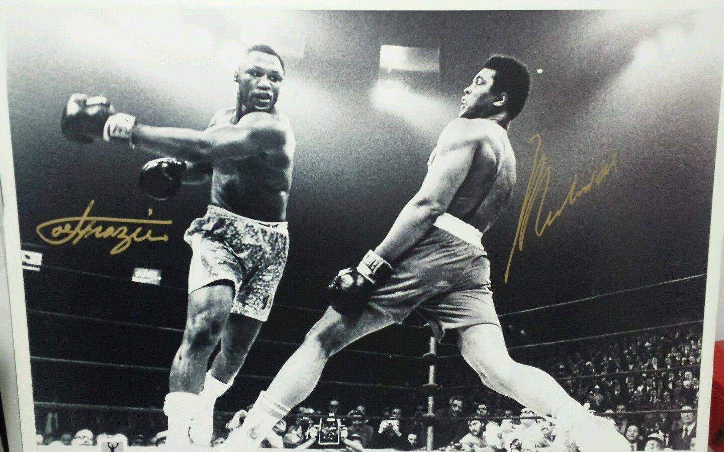 Muhammad Ali Joe Frazier Signed 30x40 Online Authentics COA Cassius