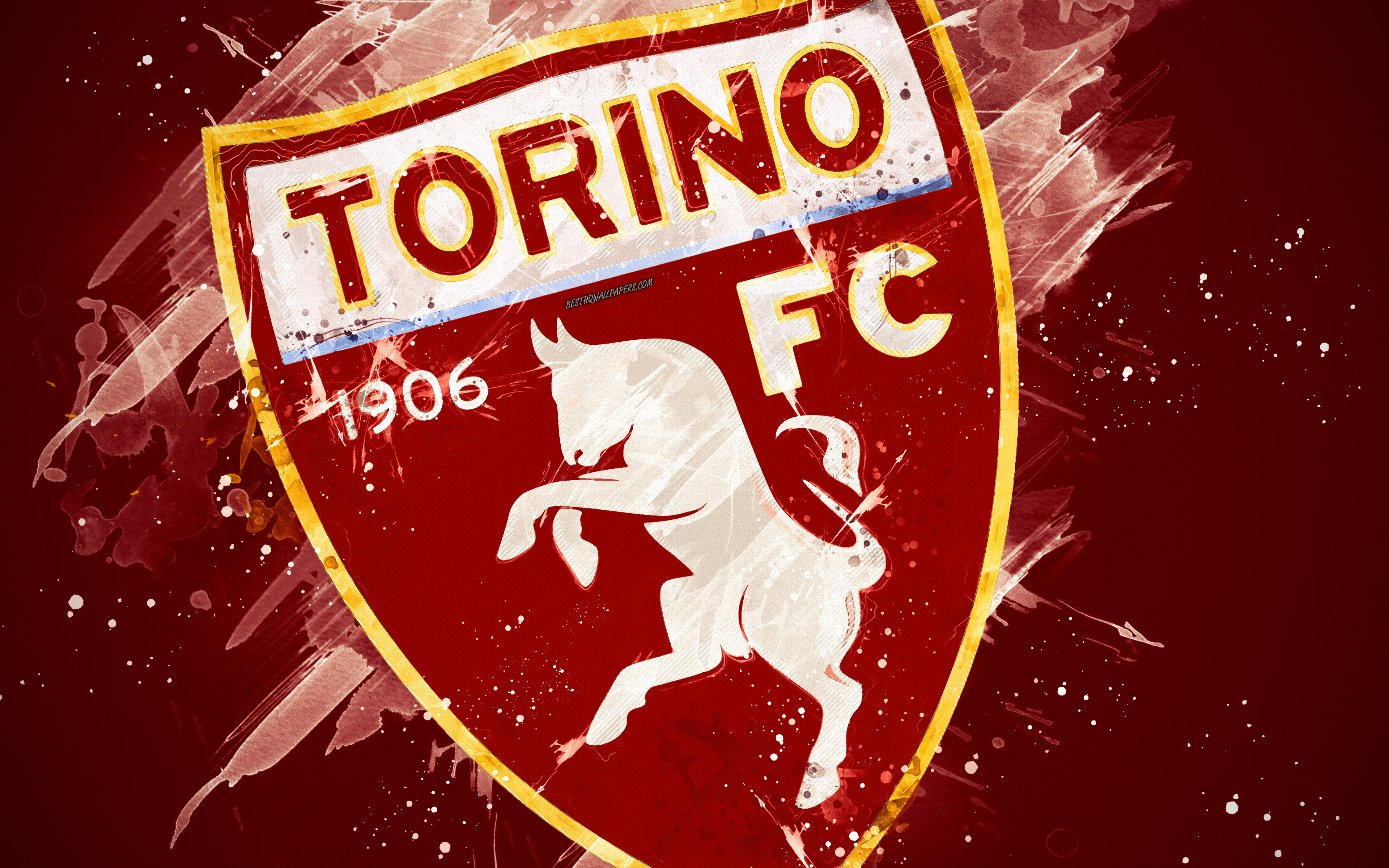 Download wallpaper Torino FC, 4k, paint art, creative, Italian