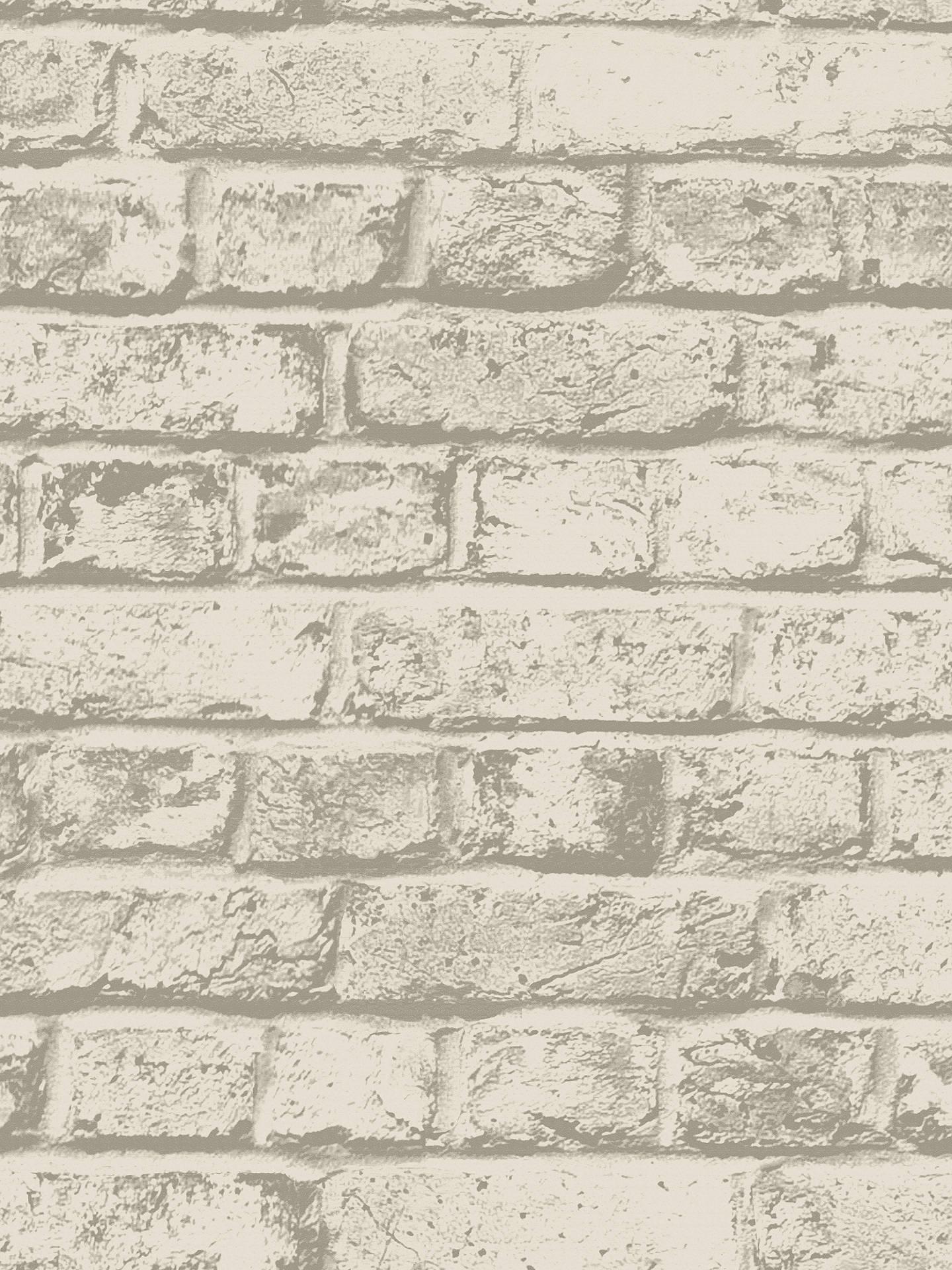 House by John Lewis Brick Wall Wallpaper, Putty at John Lewis & Partners