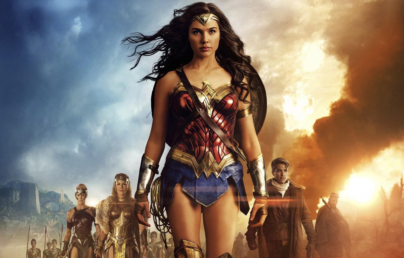 Wallpaper cinema, Wonder Woman, armor, movie, brunette, film